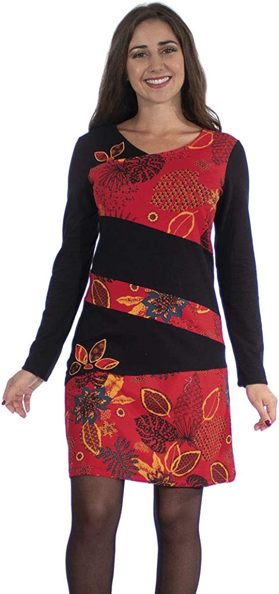 Coline – Robe Courte Hiver Ethnique