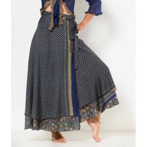 Jupe Portefeuille Longue Sari style indien ethnique