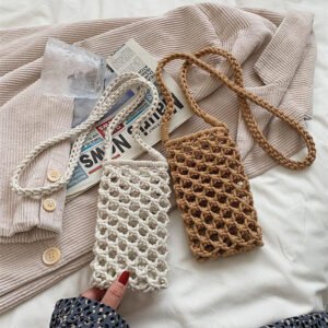 Fashion Versatile Popular Woven Messenger Phone Bag