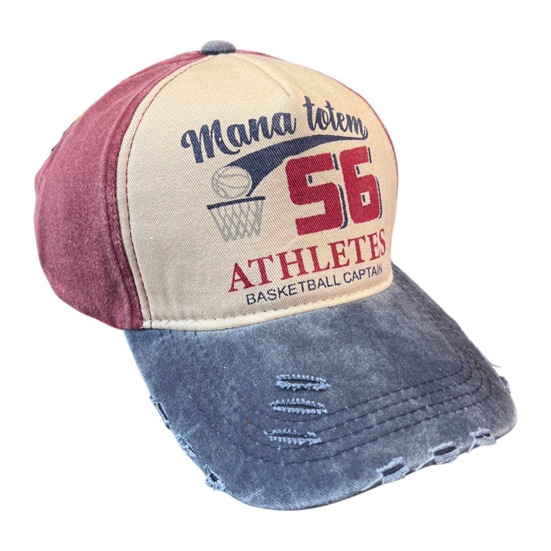 casquette homme Casquette de baseball vintage en denim délavé,