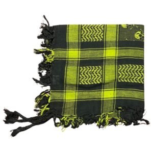 écharpe foulard keffieh vert avec dessin tete de mort