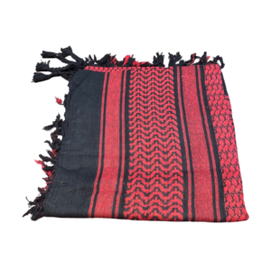 Foulard palestinien keffieh en coton Noir et Rouge