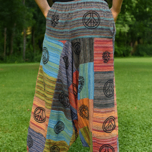 Sarouel patchwork bohème avec motifs ethniques