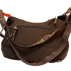 Sac à bandoulière Macha en coton et cuir, style boho indien coloré