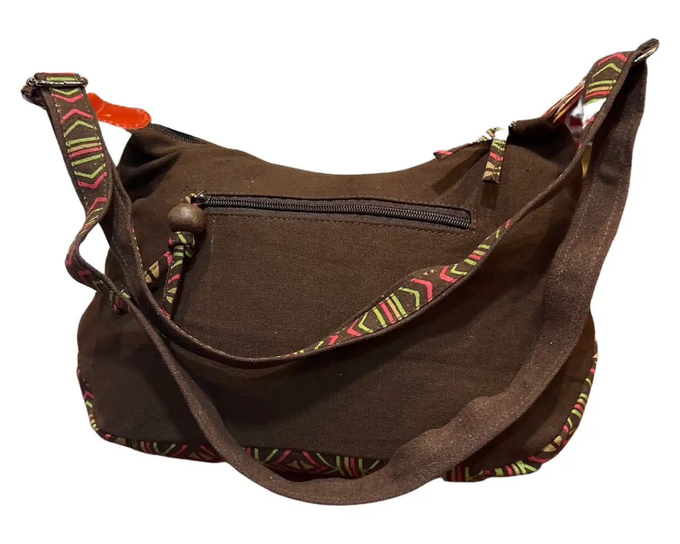 Sac à bandoulière Macha en coton et cuir, style boho indien coloré