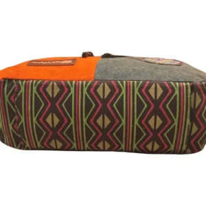 Sac à bandoulière Macha en coton et cuir, style boho indien coloré