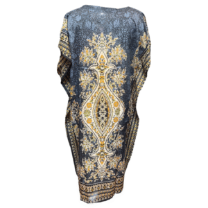 Robe kaftan à imprimé paisley gris élégante et colorée