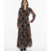 Robe à manches longues à imprimé floral, confectionnée dans un tissu doux et extensible.