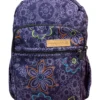 Un sac à dos violet orné d'un motif floral coloré, parfait pour les amateurs de style et de nature.