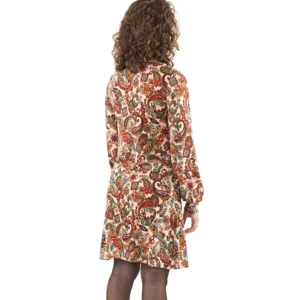 Robe de jour courte, motif cachemire ethnique