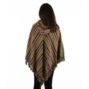 Poncho patchwork à capuche en Coton Ghery