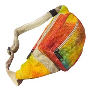 Sac banane au design tie-dye coloré, parfait pour ajouter une touche vibrante à votre tenue.