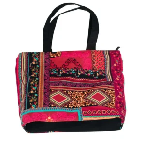 Sac cabas en velours coloré style ethnique