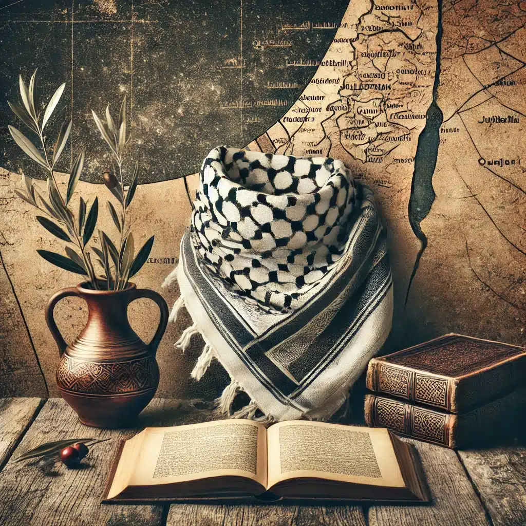 représentant la signification culturelle et historique du keffieh palestinien