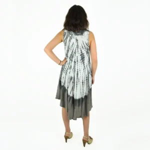 Robe d’été tie-dye sans manches avec imprimé coquillage