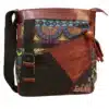 Macha Sac à Bandoulière en Coton et Cuir – Style Bohème Éthique pour Femme - Bordeaux
