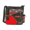 Macha Sac à Bandoulière en Coton et Cuir – Style Bohème Éthique pour Femme - Rouge