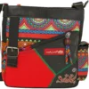 Macha Sac à Bandoulière en Coton et Cuir – Style Bohème Éthique pour Femme - Rouge