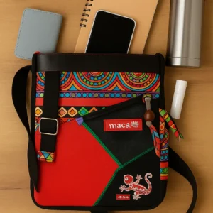 Macha Sac à Bandoulière en Coton et Cuir – Style Bohème Éthique pour Femme