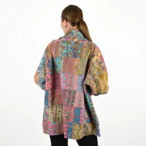 Veste Patchwork Bohème en Polyester Vintage