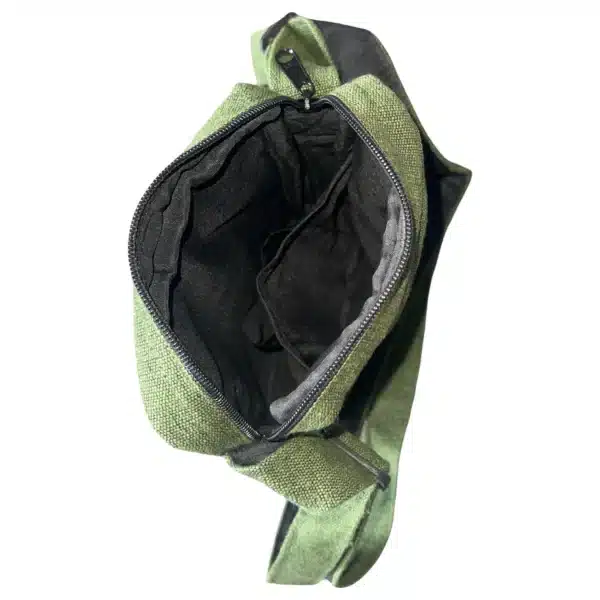Sac bandoulière en chanvre vert motif mandala – Macha Art