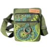 Sac bandoulière en chanvre vert motif mandala – Macha Art