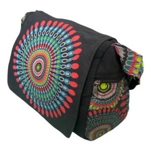Sac bandoulière bohème mandala multicolore en toile