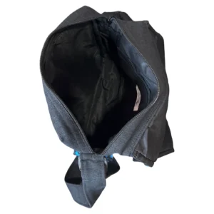 Sac bandoulière ethnique en coton avec arbre de vie brodé – Bleu & Noir