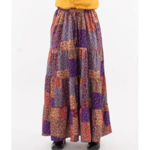 Jupe longue bohème patchwork multicolore
