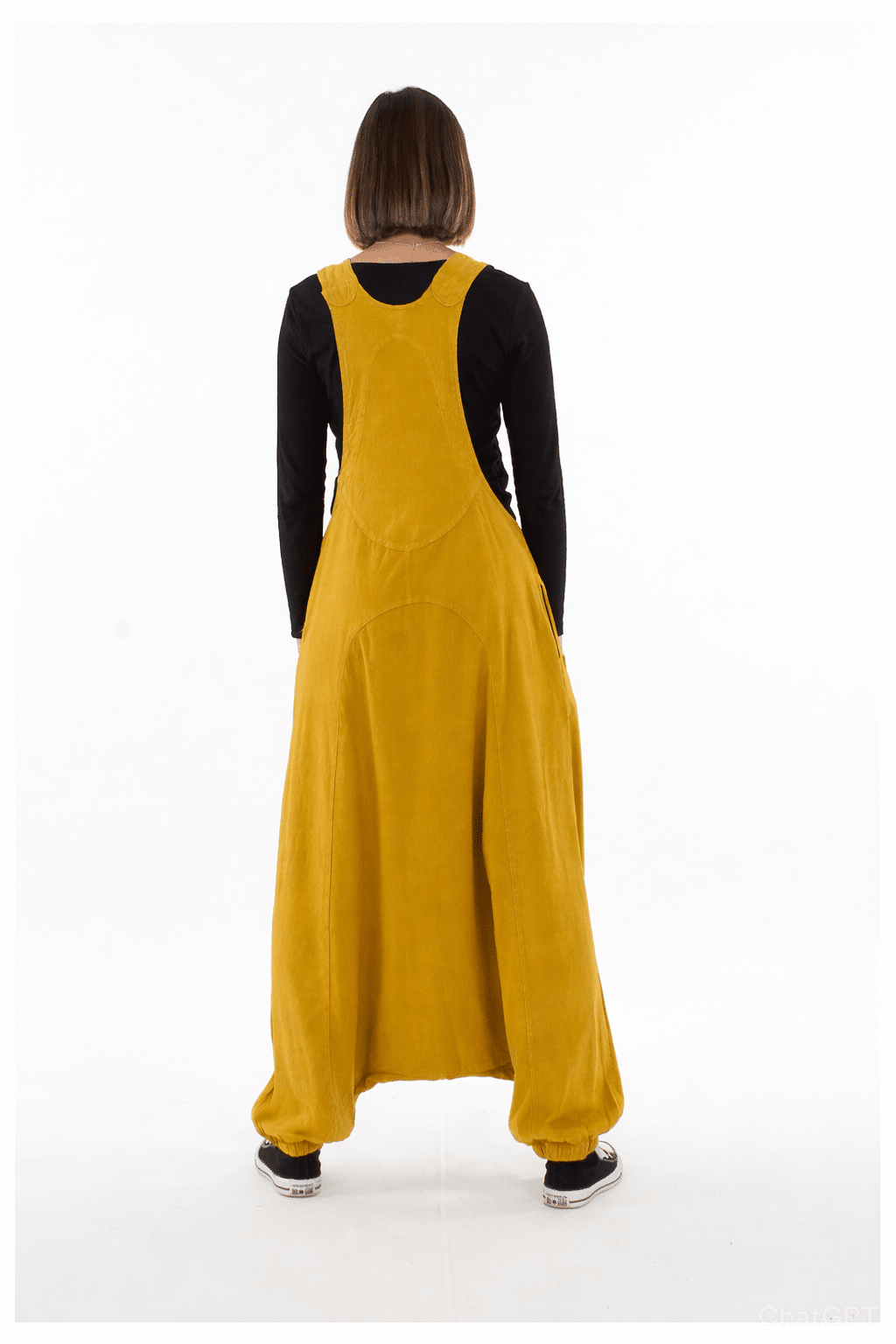 Salopette Longue Moutarde Femme – Combinaison Ample Style Bohème Chic