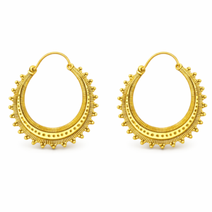 Boucles d’Oreilles Créoles Bohèmes en Laiton