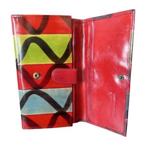 Portefeuille en cuir multicolore pour femme