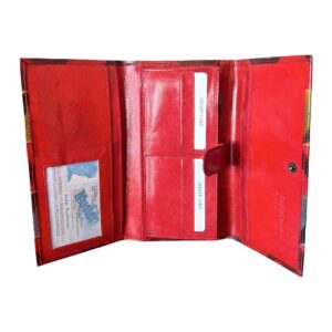 Portefeuille en cuir multicolore pour femme