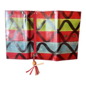 Portefeuille en cuir multicolore pour femme