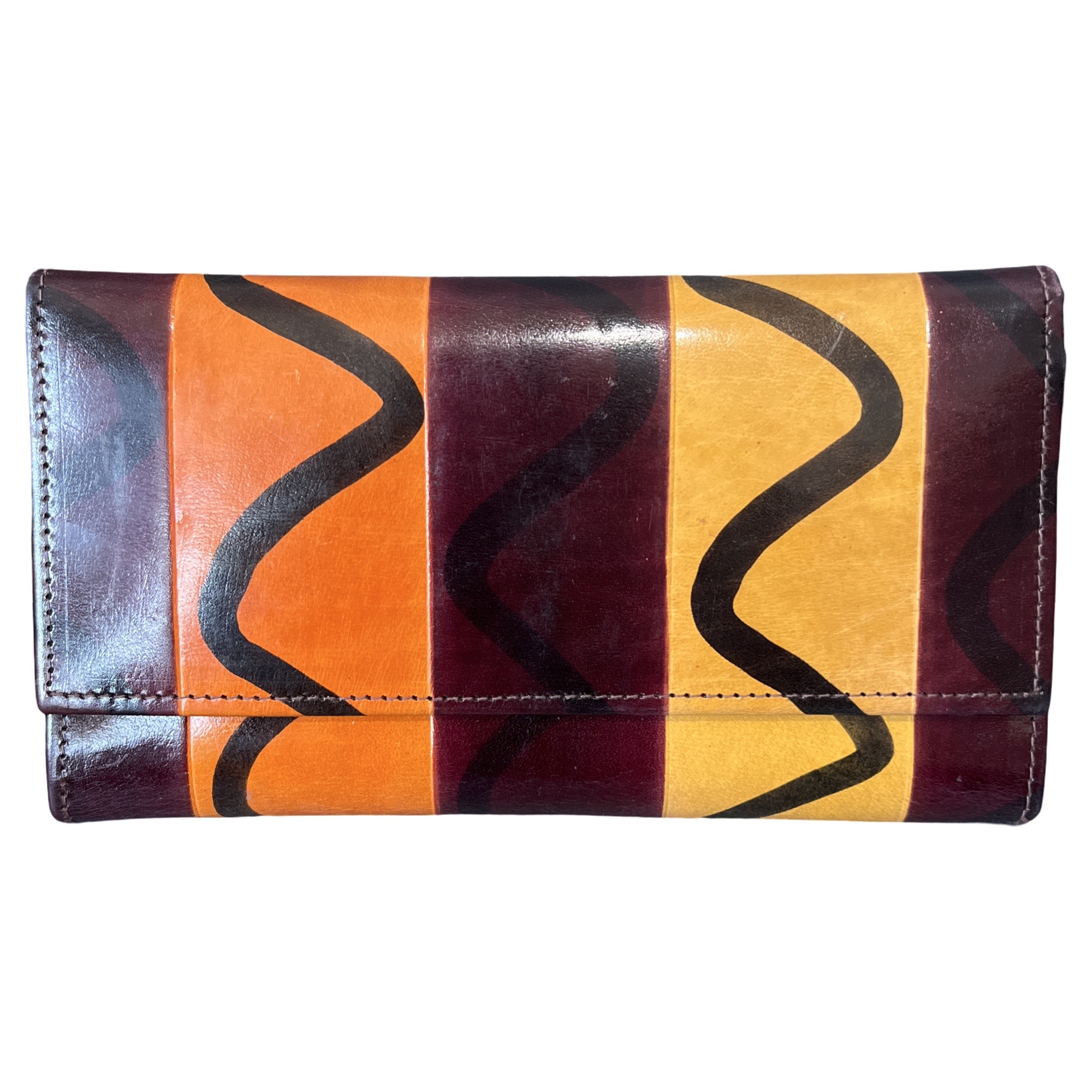 Portefeuille Femme en Cuir Véritable Multicolore