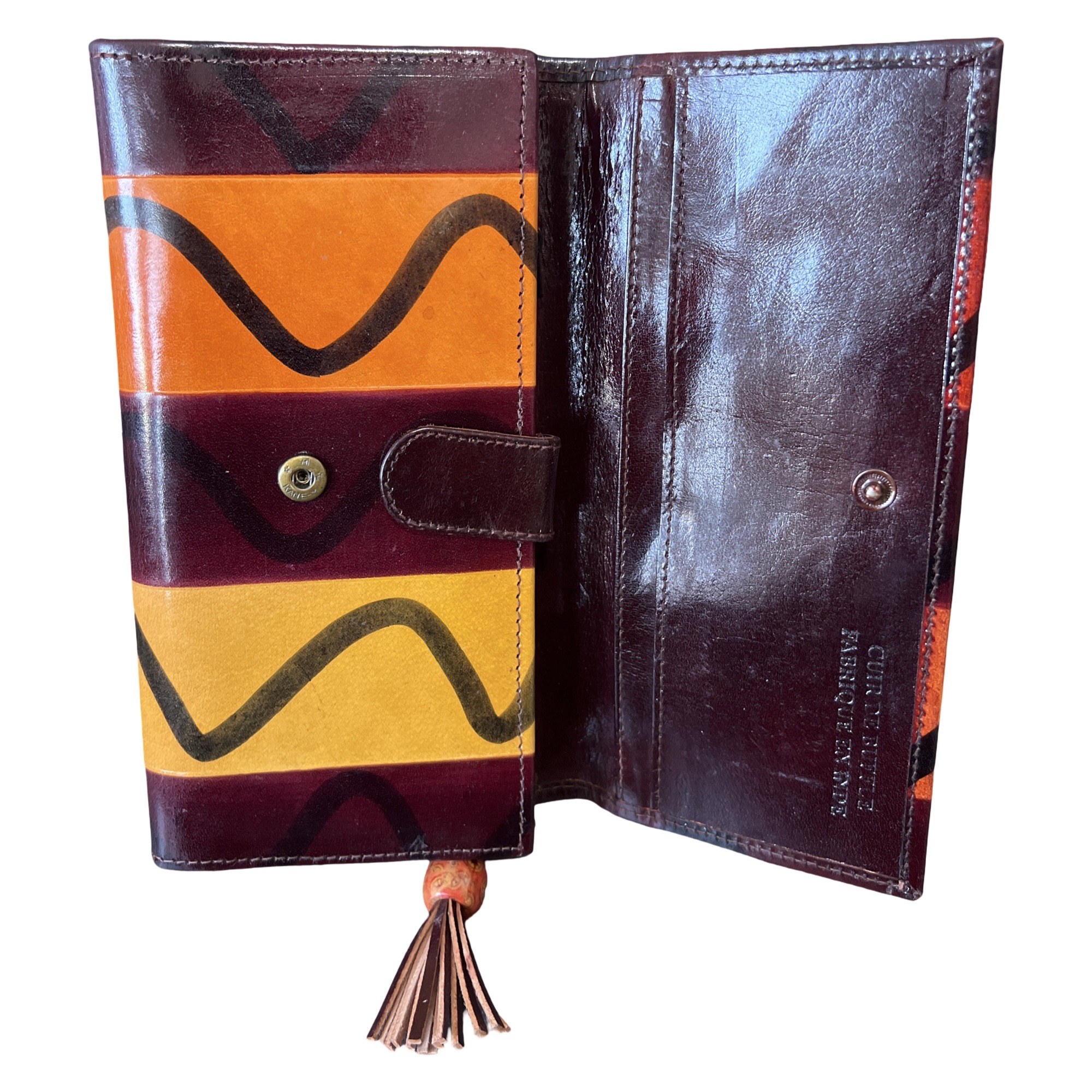 Portefeuille Femme en Cuir Véritable Multicolore