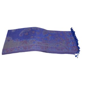 Écharpe Pashmina Cachemire Bleu Royal Motif Paisley