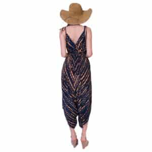 Salopette Femme Bohème en Viscose Bleu Marine