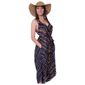 Salopette Femme Bohème en Viscose Bleu Marine