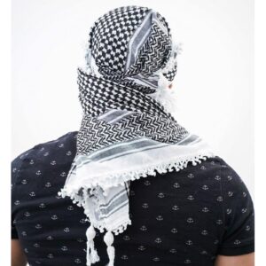 Keffieh Palestinien Noir et Blanc