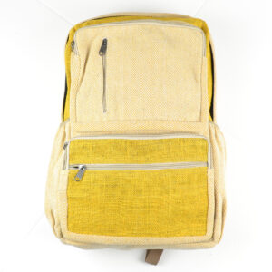 Sac à Dos en Tissu Naturel avec Poches Zippées