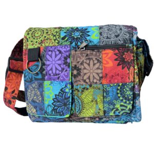 Sac Bandoulière Patchwork Bohème en Coton