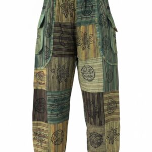 Sarouel Patchwork Ethnique Vert