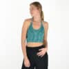 Top Crop Halter en Viscose Brodée