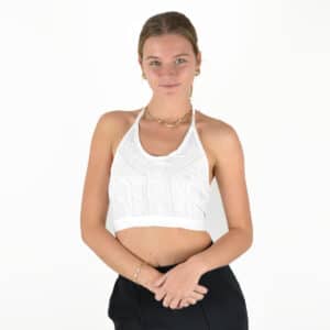 Top Halter Bohème en Viscose - Blanc