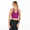 Haut de Maillot Halter en Viscose Brodé