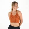 Top Dos-nu Brodé en Viscose Orange