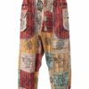 Pantalon Patchwork Imprimé Champignon et Motifs Ethniques
