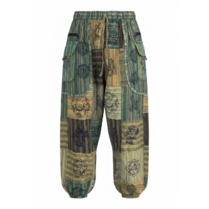 Sarouel Patchwork Ethnique Vert