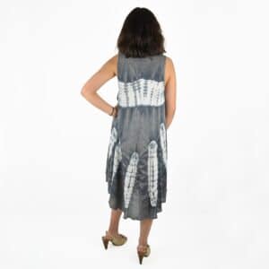 Robe Sans Manches Bohème Tie and Dye Gris
